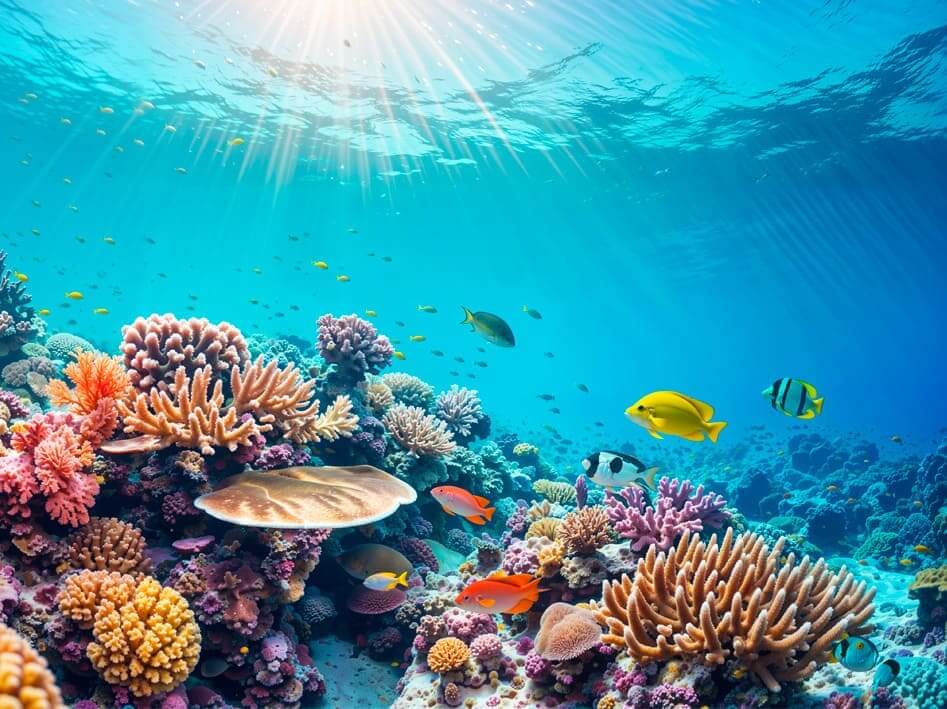 possions sous marins et récifs coraux